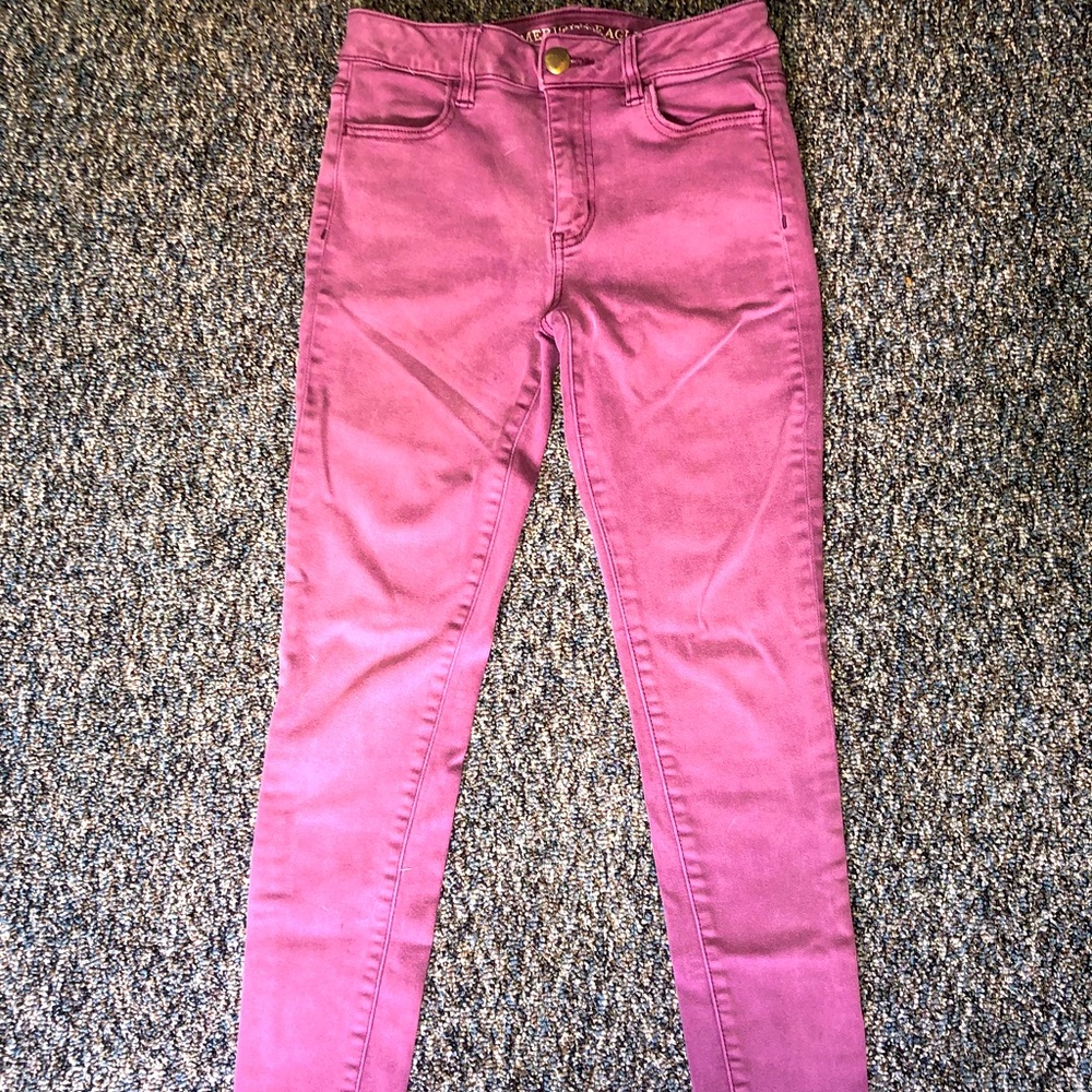 American Eagle Jeans Sz 2 Cranberry Wine